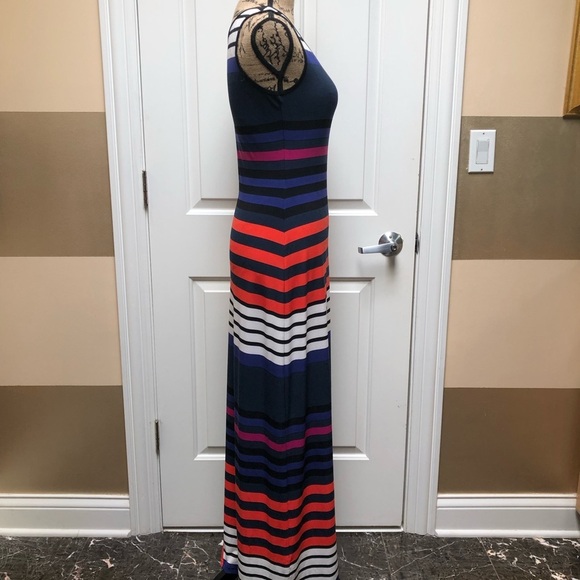 Calvin Klein Striped Maxi Dress Size 2 - Picture 3 of 9